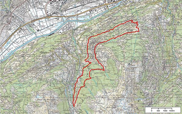 Circuit de randonnée - La Vernaz - Bisse de Salins - Planchouet - bisse de Vex - Veysonnaz - Les Agettes